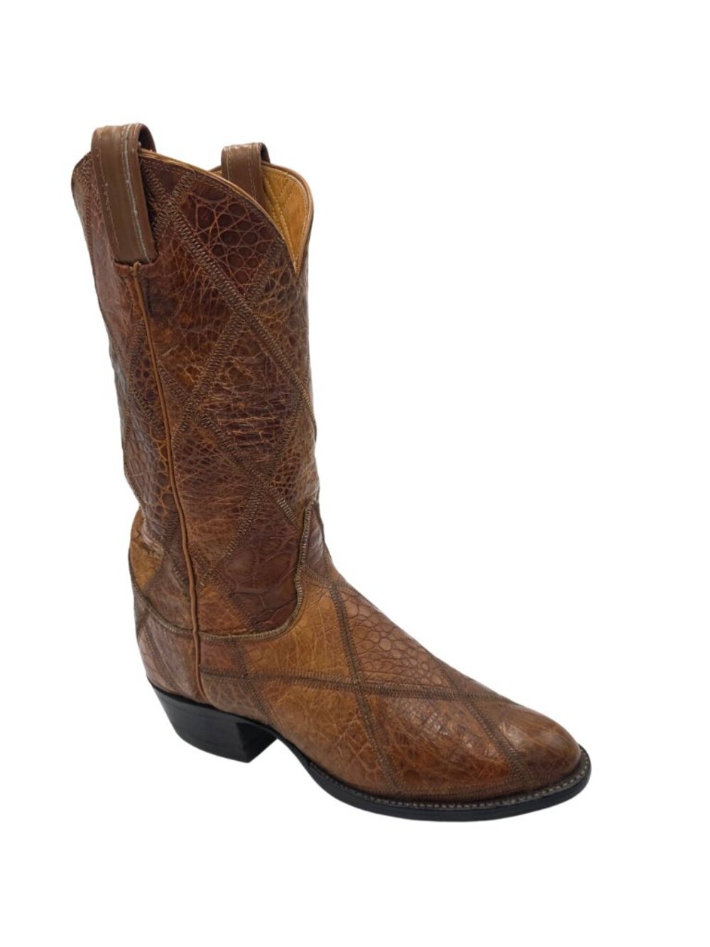 Vintage Tony Lama Full Sea Turtle Honey Brown Men 8D Cowboy Western Boots Preban - Picture 2 of 16